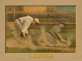 American Tobacco Company - Out at Third, Baseball Card