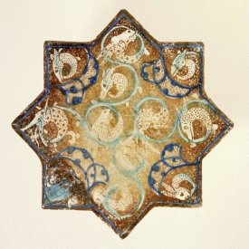 Unknown 13th Century Persian Artisan - Star Tile with Animal Motifs