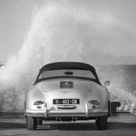 Gasoline Images - Ocean Waves Breaking on Vintage Beauties  (BW detail 2)