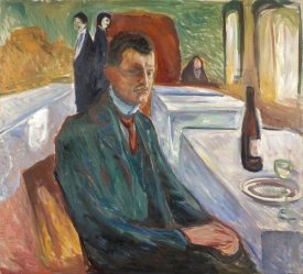 Edvard Munch - Self-Portrait with a Bottle of Wine, 1906