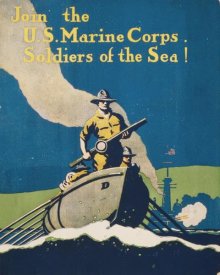 Unknown 20th Century American Artist - Join the U.S. Marine Corps Soldiers of the Sea!, 1914/1918