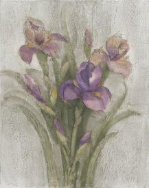 Albena Hristova - Purple Iris Garden on Grey