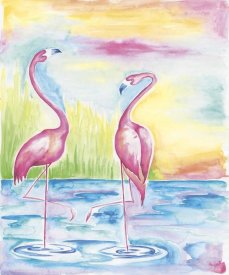 Elyse DeNeige - Bright Flamingos I