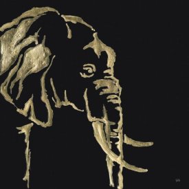 Chris Paschke - Gilded Elephant on Black