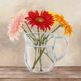 Remy Dellal - Fleurs et Vases Jaune I