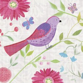 Farida Zaman - Damask Floral and Bird I Sq