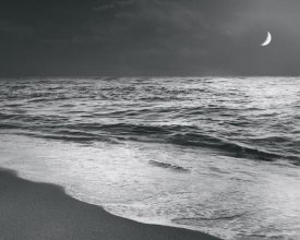Sue Schlabach - Moonrise Beach Black and White