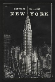 Sue Schlabach - Blueprint Map New York Chrysler Building Black