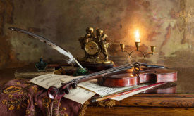 Andrey Morozov - Still Life With Violin And Clock