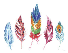 Farida Zaman - Rainbow Feathers IV