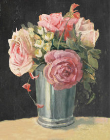 Carol Rowan - Silver Vase II on Black