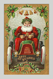 Hollywood Photo Archive - Santa Litho in Car - Best Wishes
