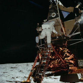 NASA Archive Photo - Buzz Aldrin Preparing to Walk on the Moon