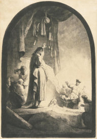 Rembrandt van Rijn - The Raising of Lazarus: the larger plate, 1632