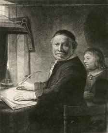 Rembrandt van Rijn - Lieven Willemsz van Coppenol, Writing Master: the smaller plate, ca. 1658