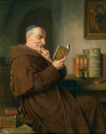 Eduard Grutzner - Reading Monk with Wine