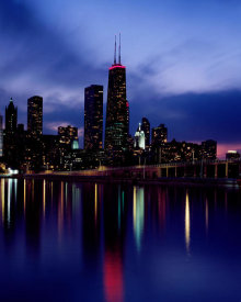 Carol Highsmith - Skyline at dusk Chicago Illinois