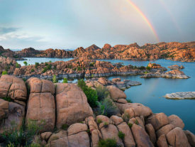 Tim Fitzharris - Rainbow over Granite Dells at Watson Lake, Arizona