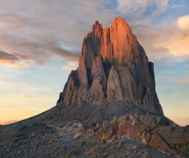 Tim Fitzharris - Rock formation,basalt core of an extinct volcano, Ship Rock, New Mexico
