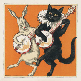 Unknown 19th Century American Printer - Art Detail from the cover of 'The Black Cat' Magazine, December, 1890