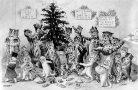 Louis Wain - Cats Decorating a Christmas Tree, 1901