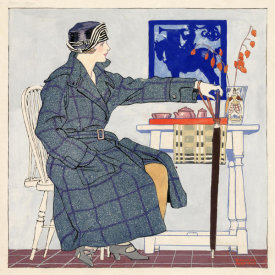 Edward Penfield - Woman at Tea Table - ad for Hart, Schaffner & Marx clothes, ca 1910-1925