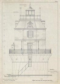 Department of Commerce. Bureau of Lighthouses - Front Elevation, Baltimore Lighthouse, Maryland, 1906