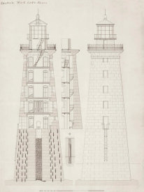 Department of Commerce. Bureau of Lighthouses - Blueprint for Spectacle Reef Lighthouse, Cheboygan County, Michigan, 1869