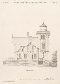 Department of Commerce. Bureau of Lighthouses - North Elevation Drawing for the Lighthouse at East Brother Island, California, 1872