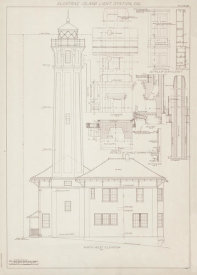 Department of Commerce. Bureau of Lighthouses - Plan for Lighthouse on Alcatraz Island, California, Northwest Elevation, 1909