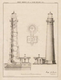 Department of Commerce. Bureau of Lighthouses - Section, Elevation and Plan Drawing for the Lighthouse at Sand Island, Alabama, 1871