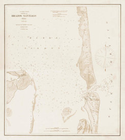 Department of Commerce. Bureau of Lighthouses - Brazos Santiago, Texas - Nautical Chart of Showing Location of Lighthouse, 1869
