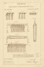 Department of the Interior. Patent Office. - Vintage Patent Illustrations: Detachable Hair Curls, 1871