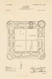 Department of the Interior. Patent Office. - Vintage Patent Illustrations: The Landlord's Game, Game Board, 1904