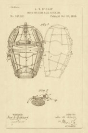 Department of the Interior. Patent Office. - Vintage Patent Illustrations: Mask for Baseball Catchers, 1883
