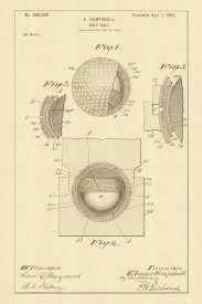 Department of the Interior. Patent Office. - Vintage Patent Illustrations: Golf Ball, 1902