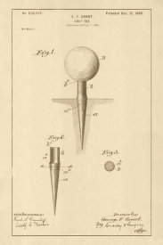Department of the Interior. Patent Office. - Vintage Patent Illustrations: Golf Tee, 1899