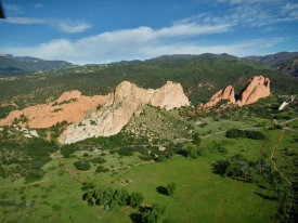Carol Highsmith - Aerial view of red-rock formations at the Garden of the Gods, Colorado Springs, Colorado, 2016