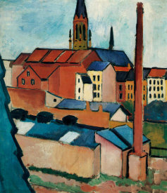 August Macke - St. Mary's with Houses and Chimney (Bonn), 1911