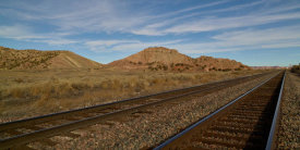 Carol Highsmith - Train tracks into the western New Mexico, near Gallup, 2020