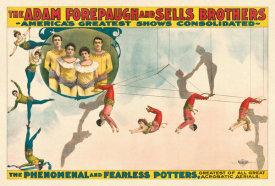 Courier Litho. Co. - Adam Forepaugh and Sells Brothers Circus:  The phenomenal and fearless Potters, ca. 1900