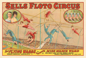 Erie Litho Co. - Sells Floto Circus: The Flying Wards featuring Miss Mamie Ward, ca. 1920s