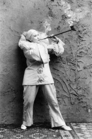 B.J. Falk - Pierrot Smoking a Pipe - Actress Pilar Morin, ca. 1895