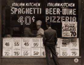 Angelo Rizzuto - Italian Kitchen storefront, New York City, 1956