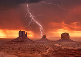 Pangea Images - Storm on Monument Valley, Utah
