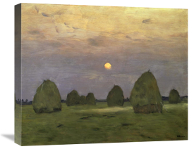 Isaac Levitan - Haystacks Twilight, 1899
