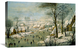 Pieter Bruegel the Younger - A Winter Landscape with Skaters and a Bird Trap