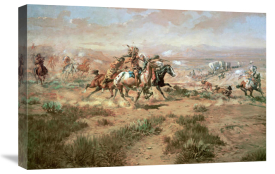 Charles M. Russell - The Attack On The Wagon Train