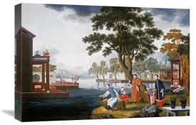 Chinese School - Summer: a Family Fishing By a Lake