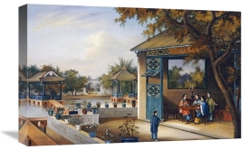 Chinese School - Chinese Ladies Playing Mahjong In The Pavilion of a House